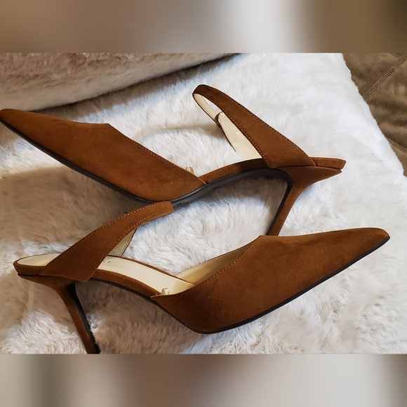 Nine West Tan Slip In Heels. Sz 11M New - Picture 10 of 10